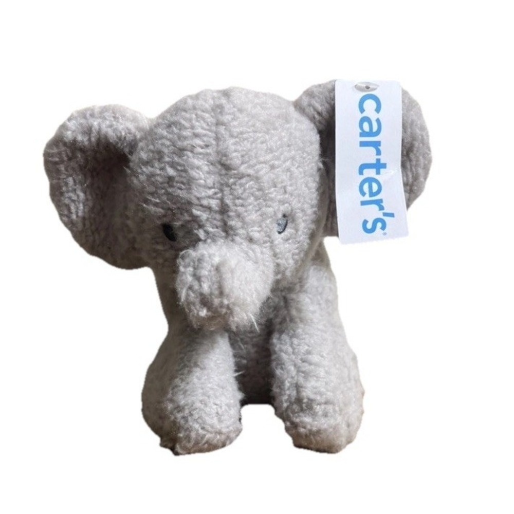 NWT Carters Gray Baby Elephant Plush Infant Newborn Companion Stuffed Animal Toy